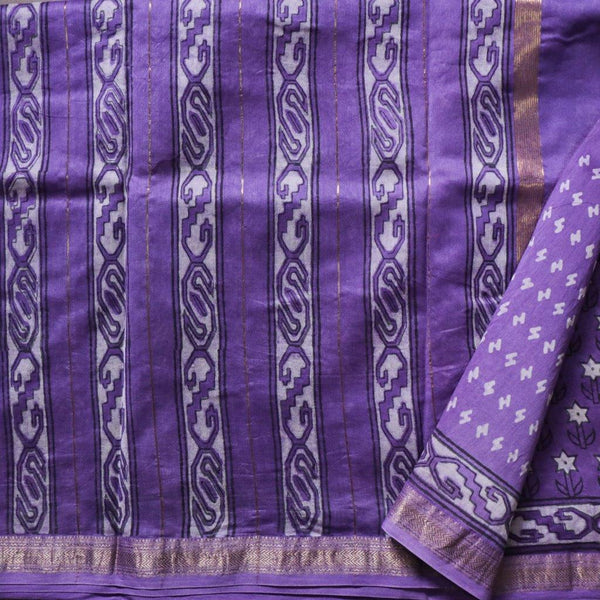 Lavender Maheswari Silk Saree